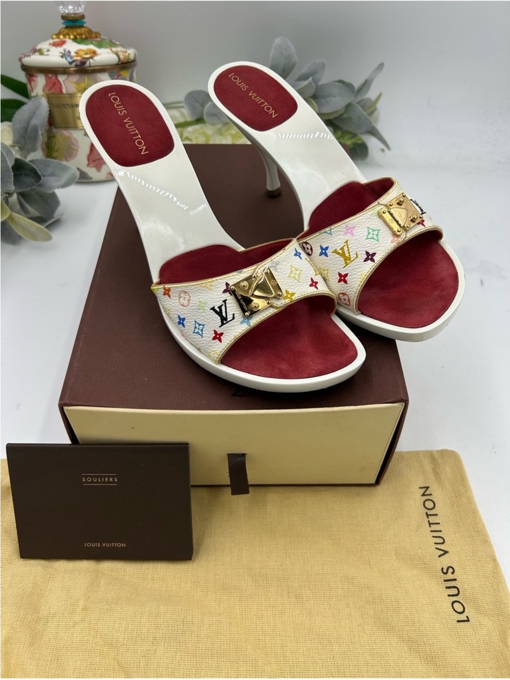 Women’s Louis Vuitton X MURKAMI mule size 40.5 fits 10 US made in France